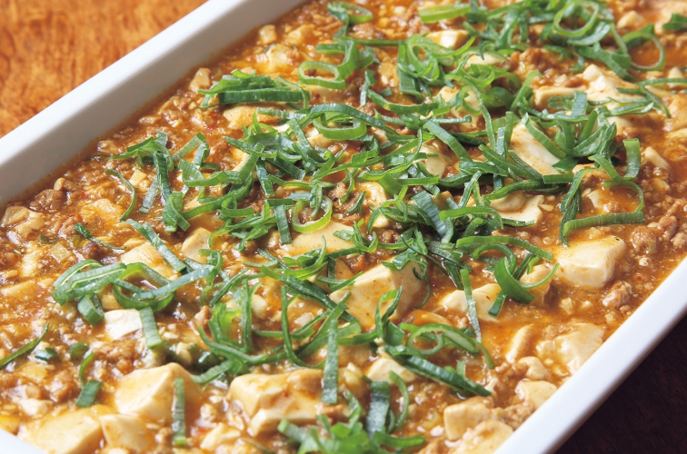 この日のオススメメニュー「麻婆豆腐」450円。白飯とともに楽しむのもあり