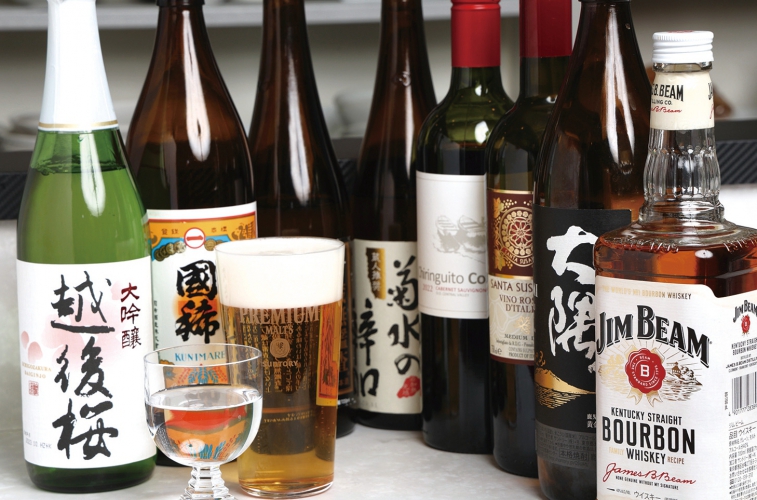 120分飲み放題メニューはビール、ウイスキー、日本酒など2,200円～ 