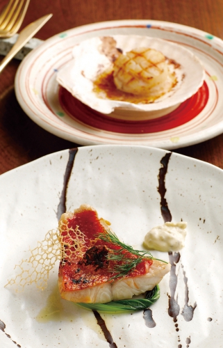 「本日の魚とホタテのグリル」