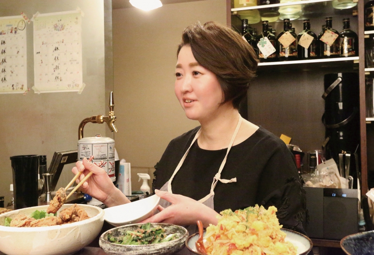 ゴルフが趣味の女将との会話も楽しんで