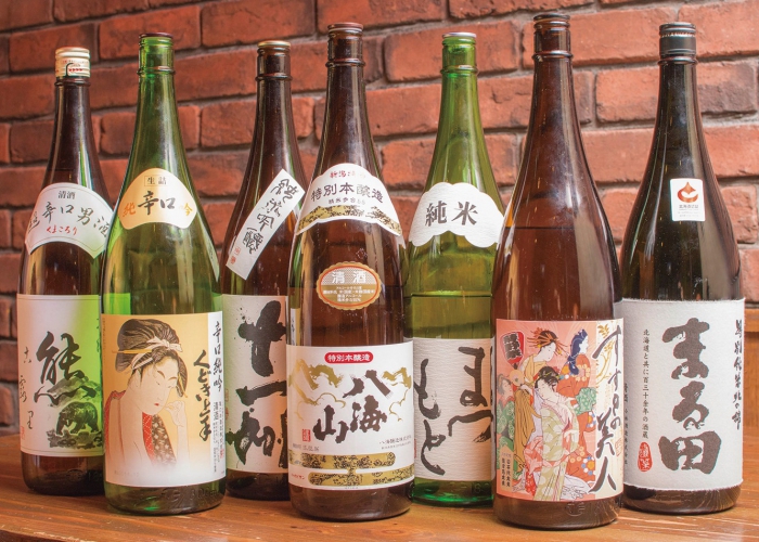 北海道の地酒のほか日本酒が充実